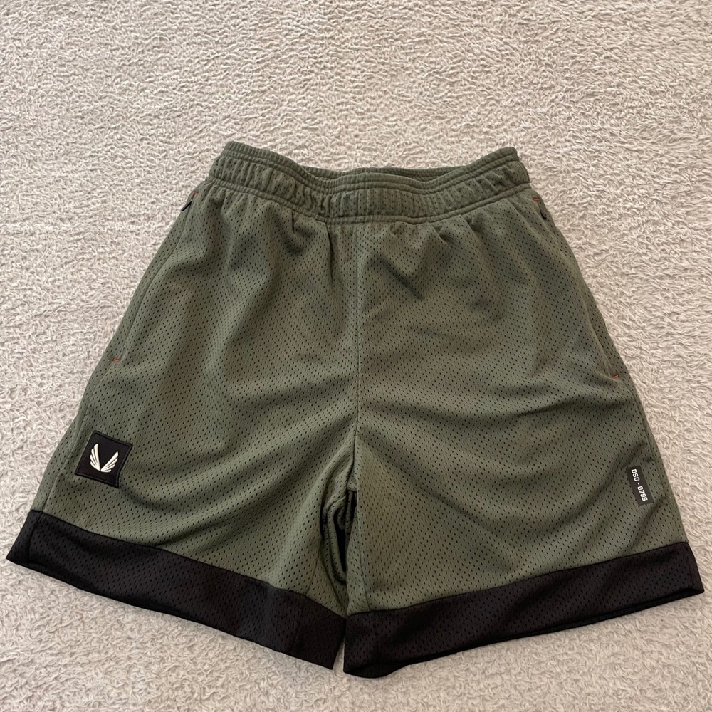 ASRV DSG-0795 Reversible Mesh Shorts Mens XS 5" Inseam Olive Green Black